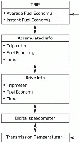 Kia Soul. Trip information (trip computer)
